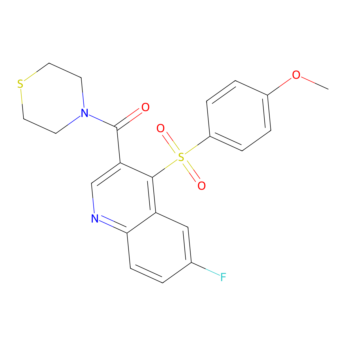 6-Fluoro-4-(4-methoxybenzenesulfonyl)-3-(thiomorpholine-4-carbonyl)quinoline molecular structure, CAS 1111051-08-1