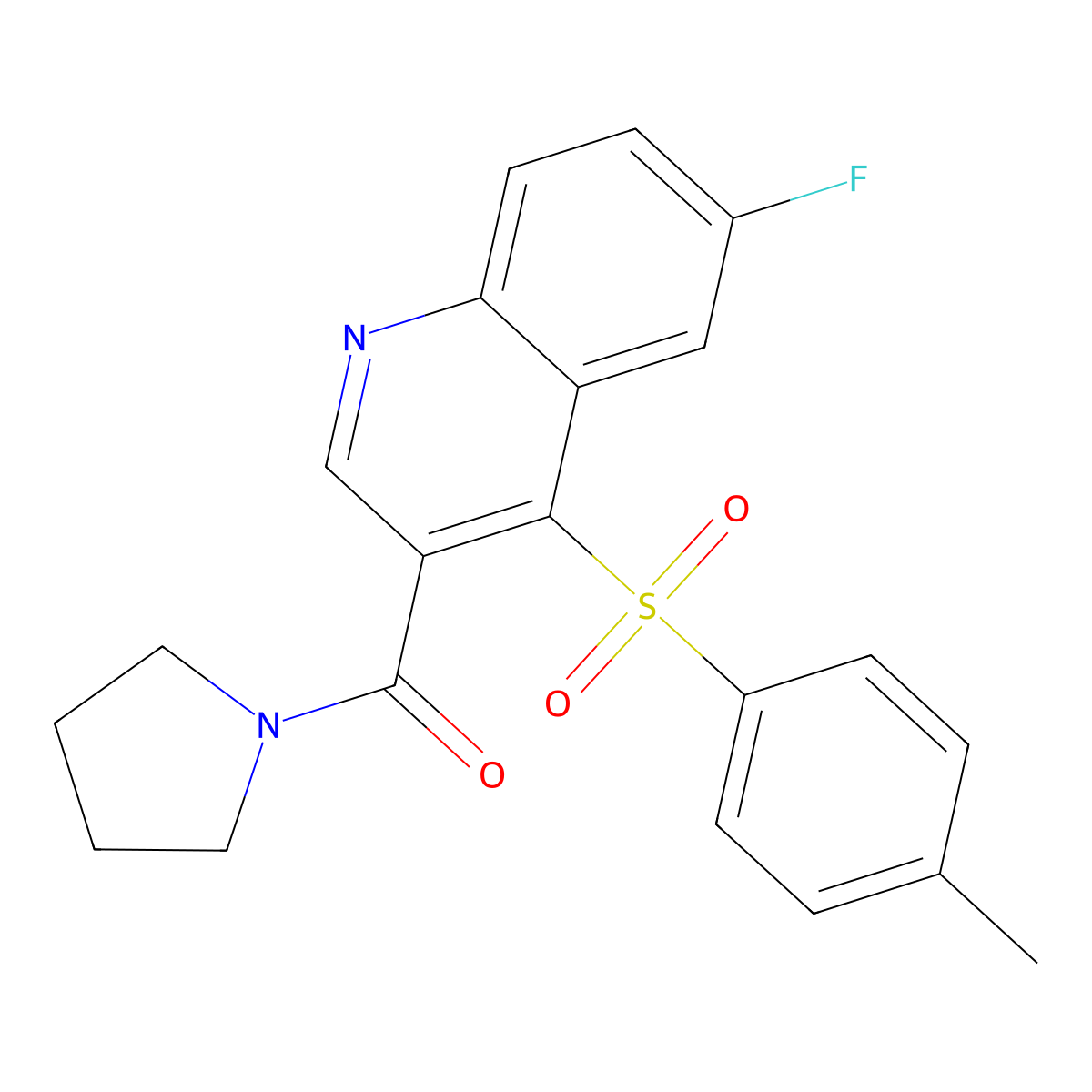 (6-Fluoro-4-tosylquinolin-3-yl)(pyrrolidin-1-yl)methanone molecular structure, CAS 1111051-40-1