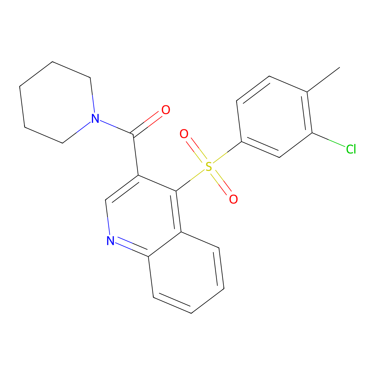 4-(3-Chloro-4-methylbenzenesulfonyl)-3-(piperidine-1-carbonyl)quinoline molecular structure, CAS 1111052-66-4