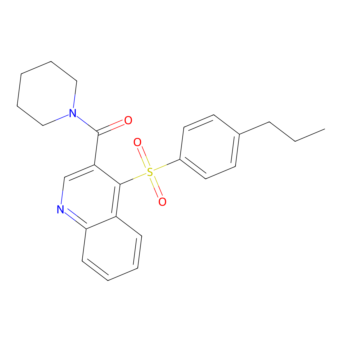 3-(Piperidine-1-carbonyl)-4-(4-propylbenzenesulfonyl)quinoline molecular structure, CAS 1111052-74-4