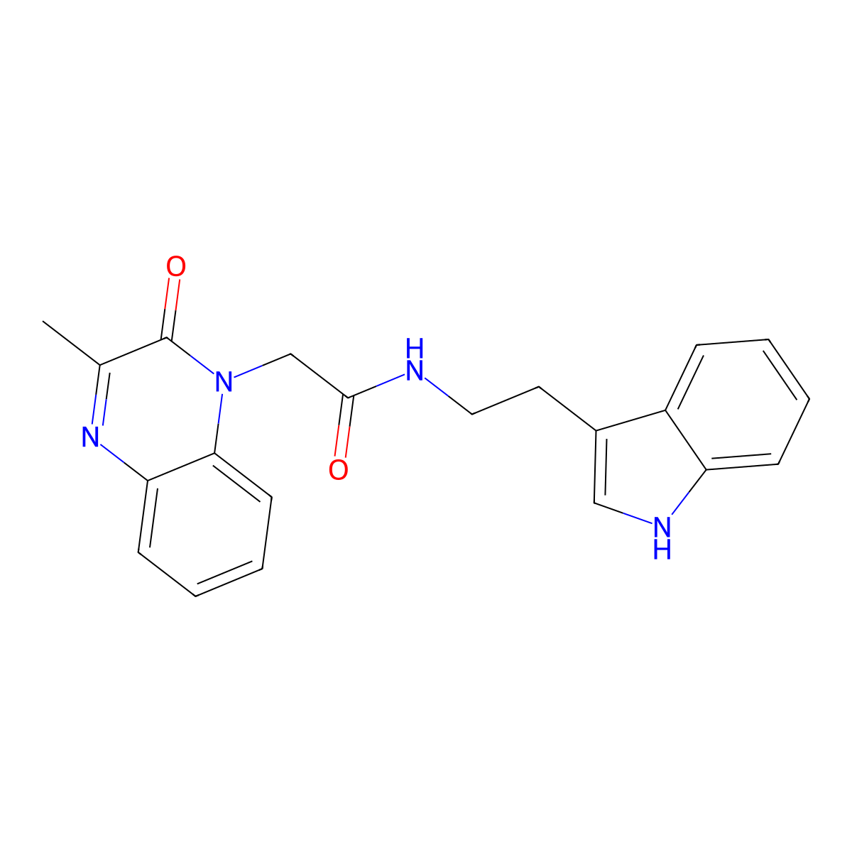N-[2-(1H-indol-3-yl)ethyl]-2-(3-methyl-2-oxoquinoxalin-1(2H)-yl)acetamide molecular structure, CAS 1111053-88-3