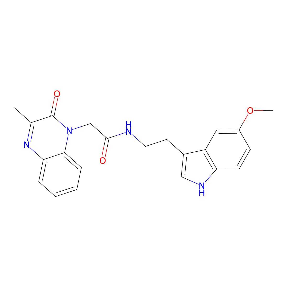 N-[2-(5-methoxy-1H-indol-3-yl)ethyl]-2-(3-methyl-2-oxoquinoxalin-1(2H)-yl)acetamide molecular structure, CAS 1111054-02-4