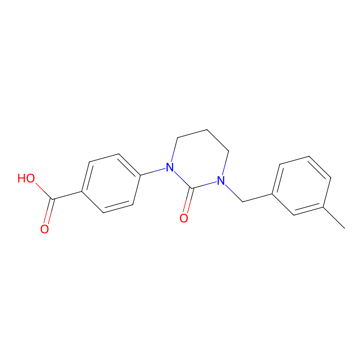 4-(3-(3-methylbenzyl)-2-oxotetrahydro-1(2H)-pyrimidinyl)benzoic acid molecular structure, CAS 1111058-14-0