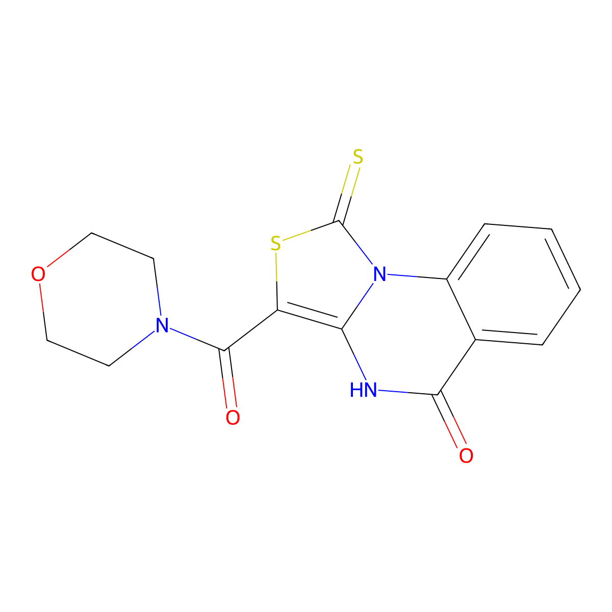 3-(morpholine-4-carbonyl)-1-thioxo-1H-thiazolo[3,4-a]quinazolin-5(4H)-one molecular structure, CAS 1111063-53-6