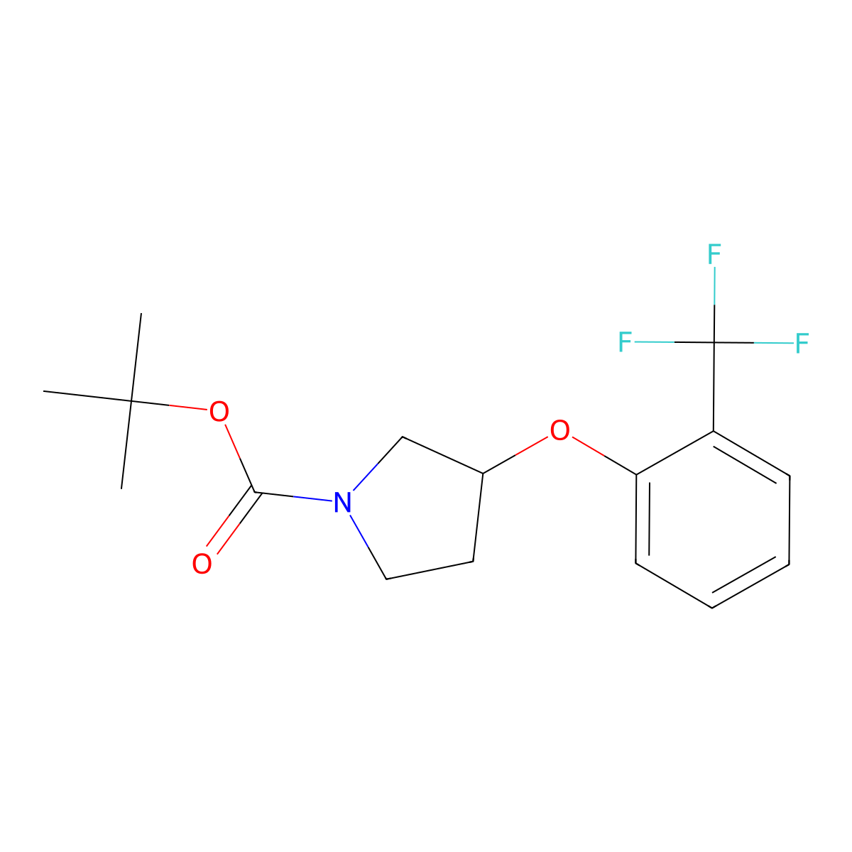 (S)-Tert-butyl 3-(2-(trifluoromethyl)phenoxy)pyrrolidine-1-carboxylate molecular structure, CAS 1111078-67-1