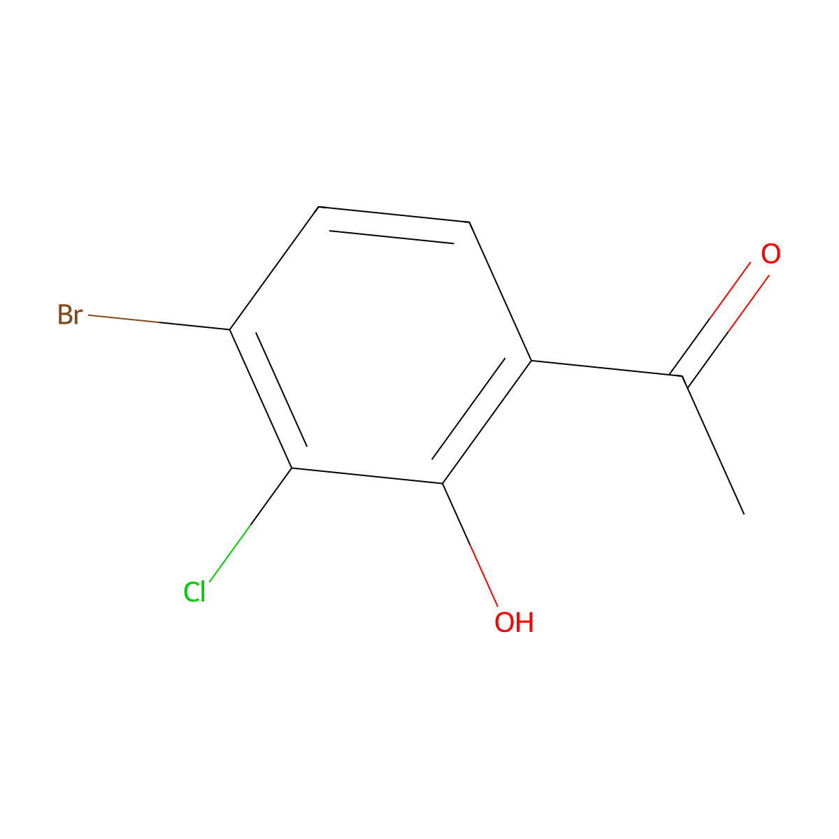 1-(4-Bromo-3-chloro-2-hydroxyphenyl)ethanone molecular structure, CAS 1111084-94-6