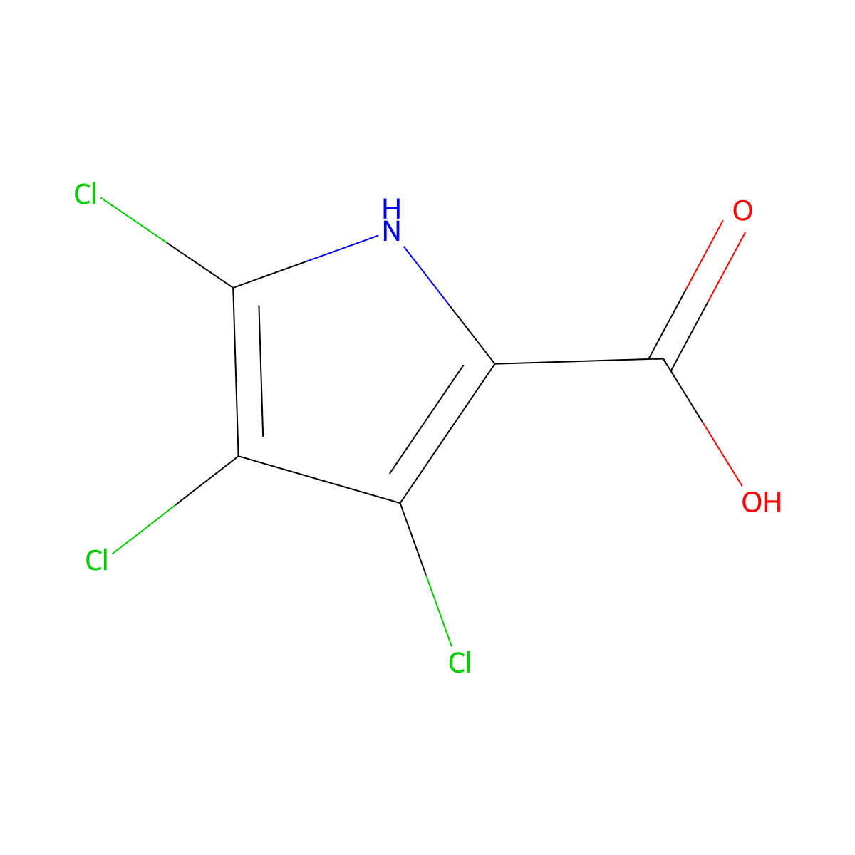3,4,5-trichloro-1H-pyrrole-2-carboxylic acid molecular structure, CAS 1111085-36-9