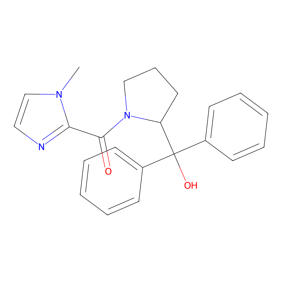 (S)-(2-(Hydroxydiphenylmethyl)pyrrolidin-1-YL)(1-methyl-1H-imidazol-2-YL)methanone molecular structure, CAS 1111092-50-2