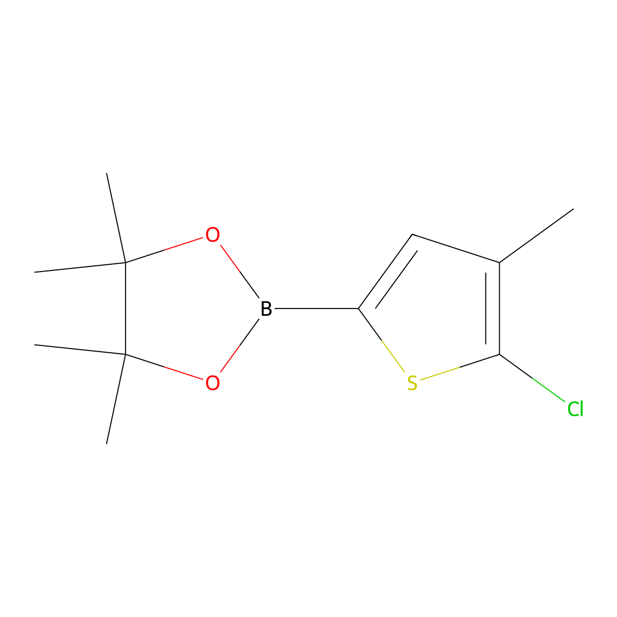 2-(5-Chloro-4-methylthiophen-2-YL)-4,4,5,5-tetramethyl-1,3,2-dioxaborolane molecular structure, CAS 1111095-98-7