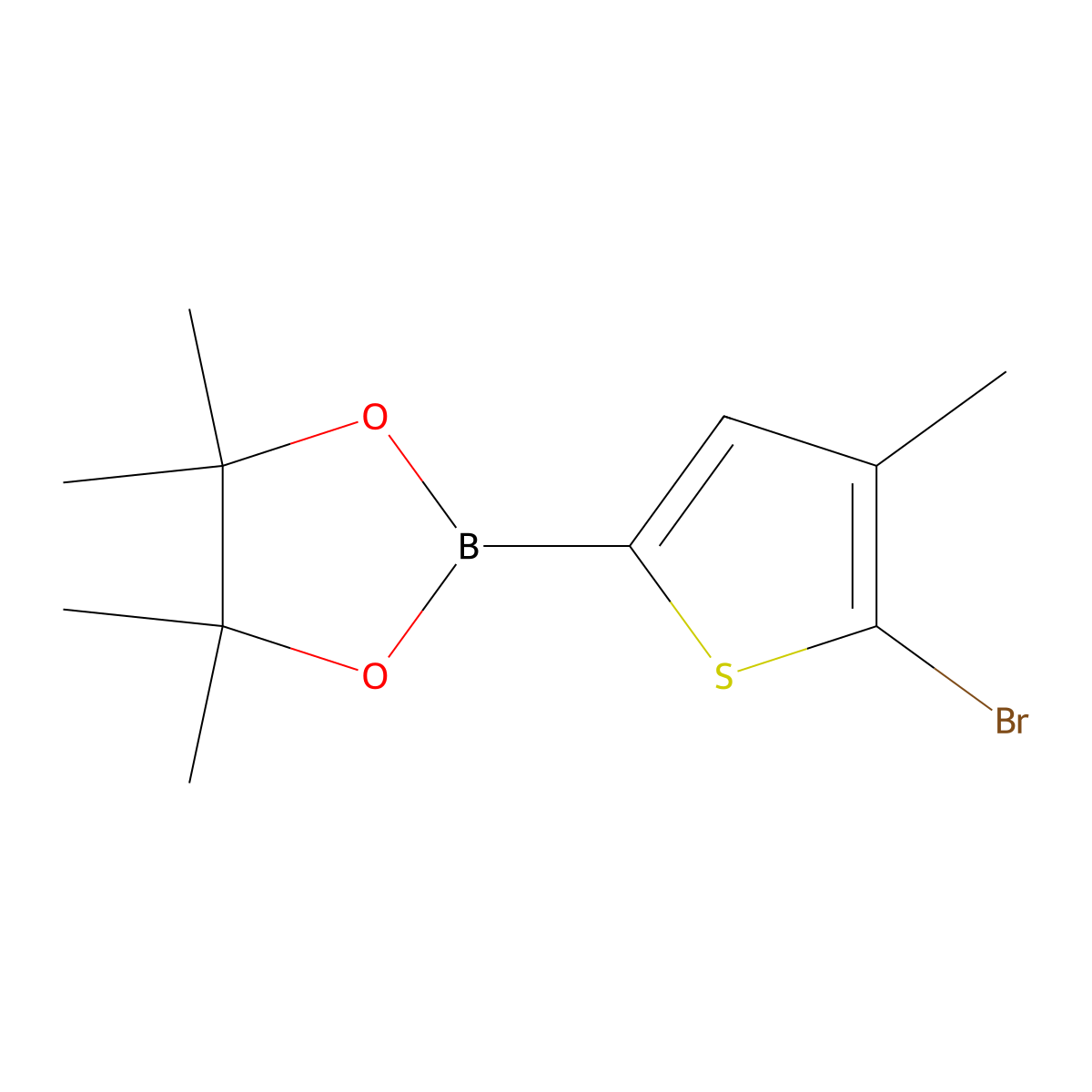 2-(5-Bromo-4-methyl-2-thienyl)-4,4,5,5-tetramethyl-1,3,2-dioxaborolane molecular structure, CAS 1111095-99-8