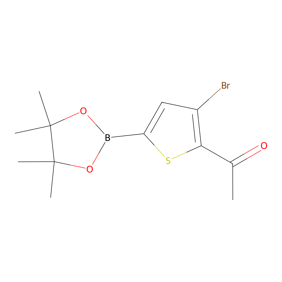 1-(3-Bromo-5-(4,4,5,5-tetramethyl-1,3,2-dioxaborolan-2-YL)thiophen-2-YL)ethanone molecular structure, CAS 1111096-01-5