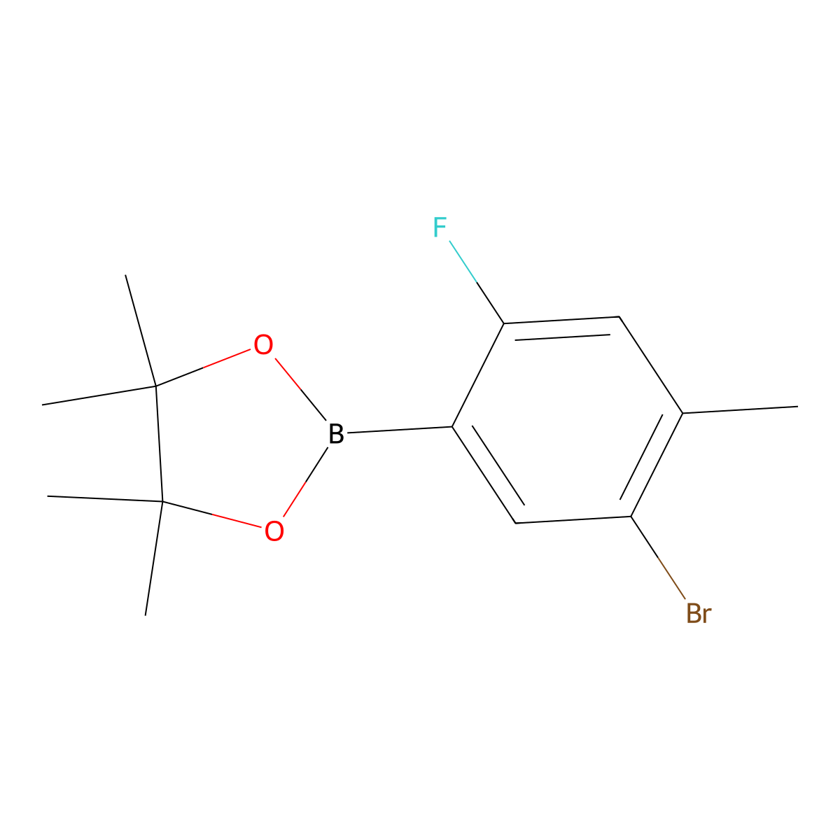 2-(5-Bromo-2-fluoro-4-methylphenyl)-4,4,5,5-tetramethyl-1,3,2-dioxaborolane molecular structure, CAS 1111096-03-7
