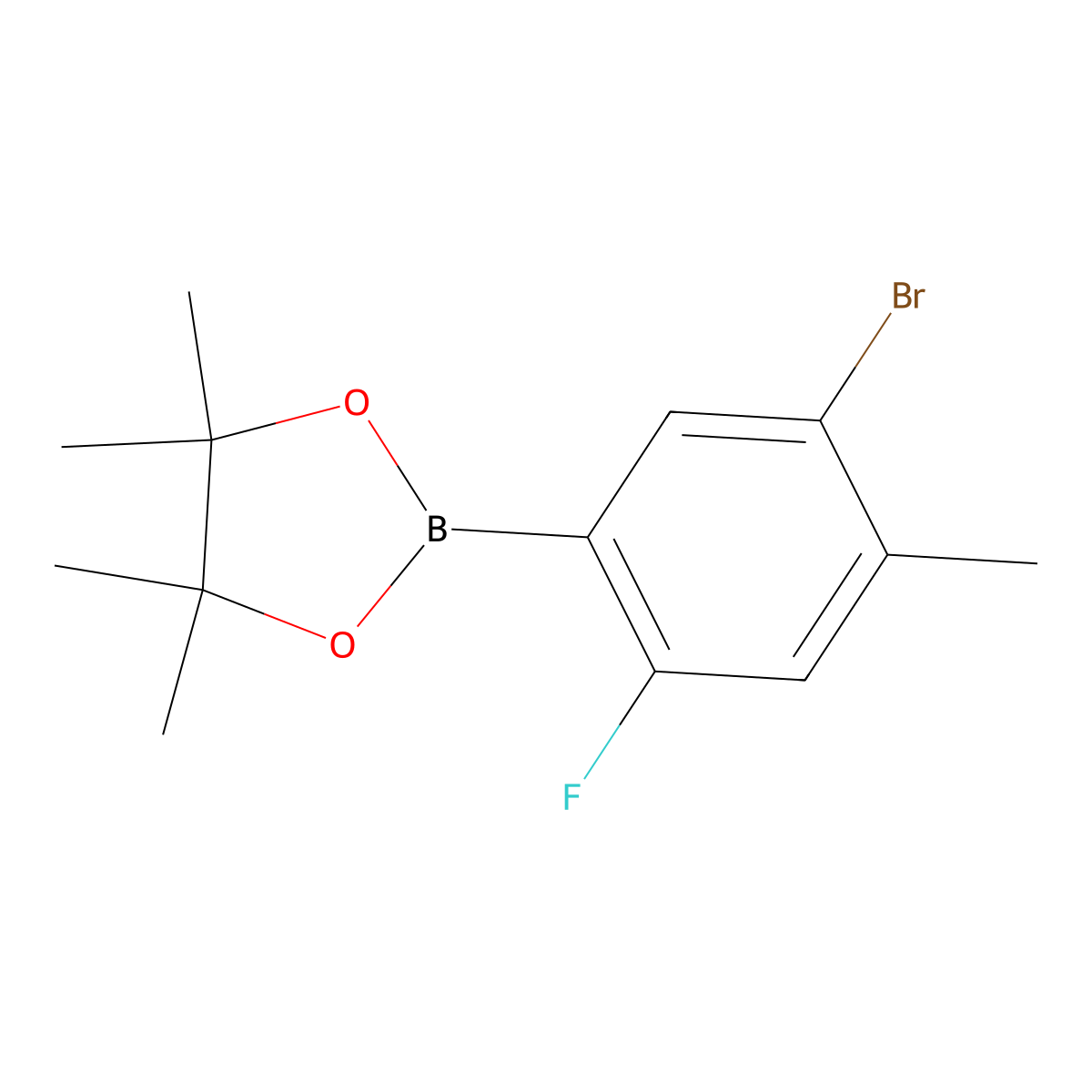 2-(5-Bromo-2-fluoro-4-methylphenyl)-4,4,5,5-tetramethyl-1,3,2-dioxaborolane molecular structure, CAS 1111096-03-7