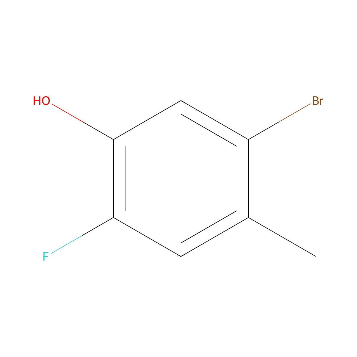 5-Bromo-2-fluoro-4-methylphenol molecular structure, CAS 1111096-04-8