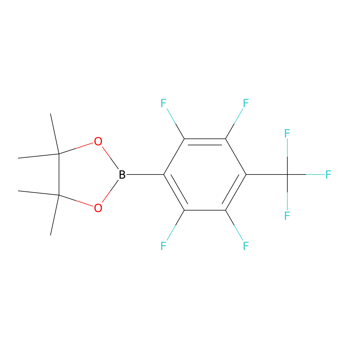 4,4,5,5-Tetramethyl-2-[2,3,5,6-tetrafluoro-4-(trifluoromethyl)phenyl]-1,3,2-dioxaborolane molecular structure, CAS 1111096-06-0