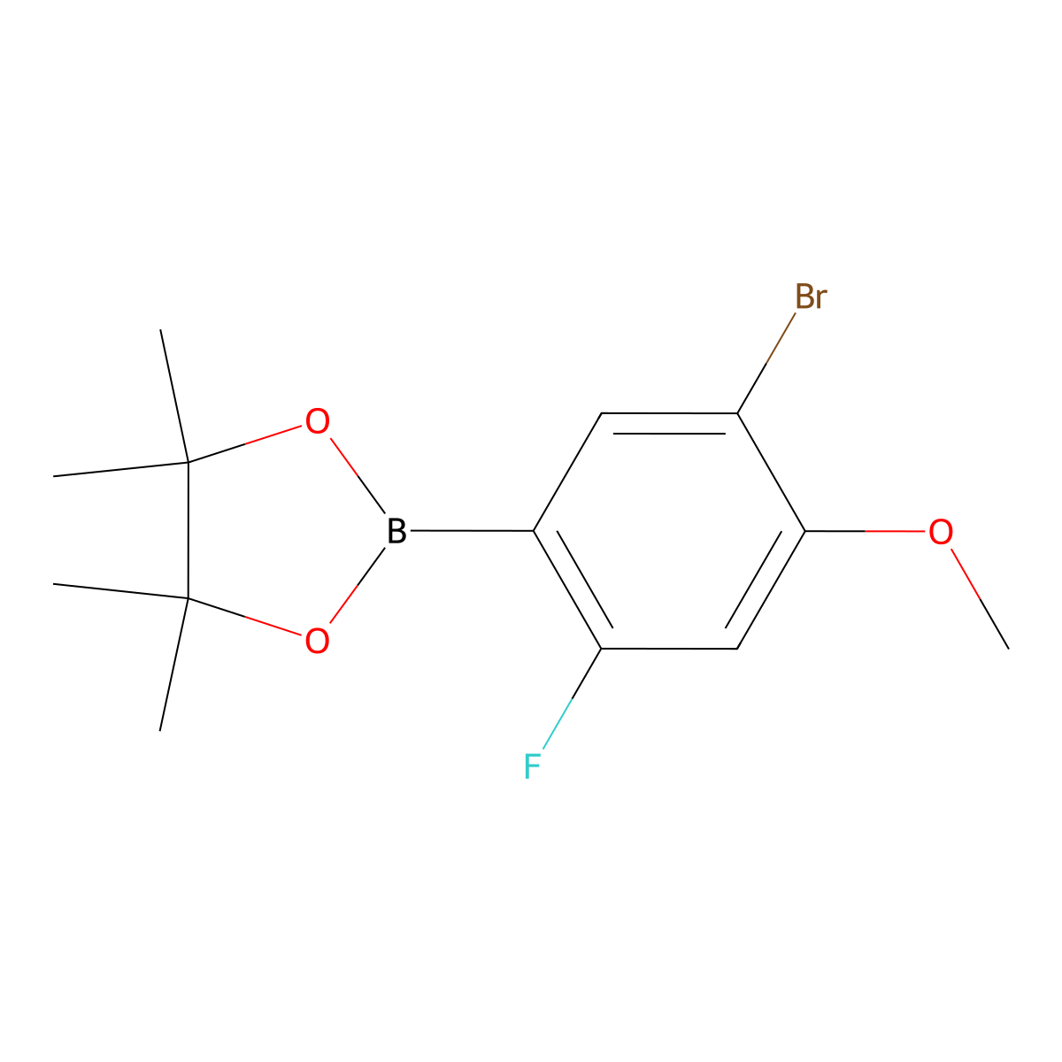2-(5-Bromo-2-fluoro-4-methoxyphenyl)-4,4,5,5-tetramethyl-1,3,2-dioxaborolane molecular structure, CAS 1111096-07-1