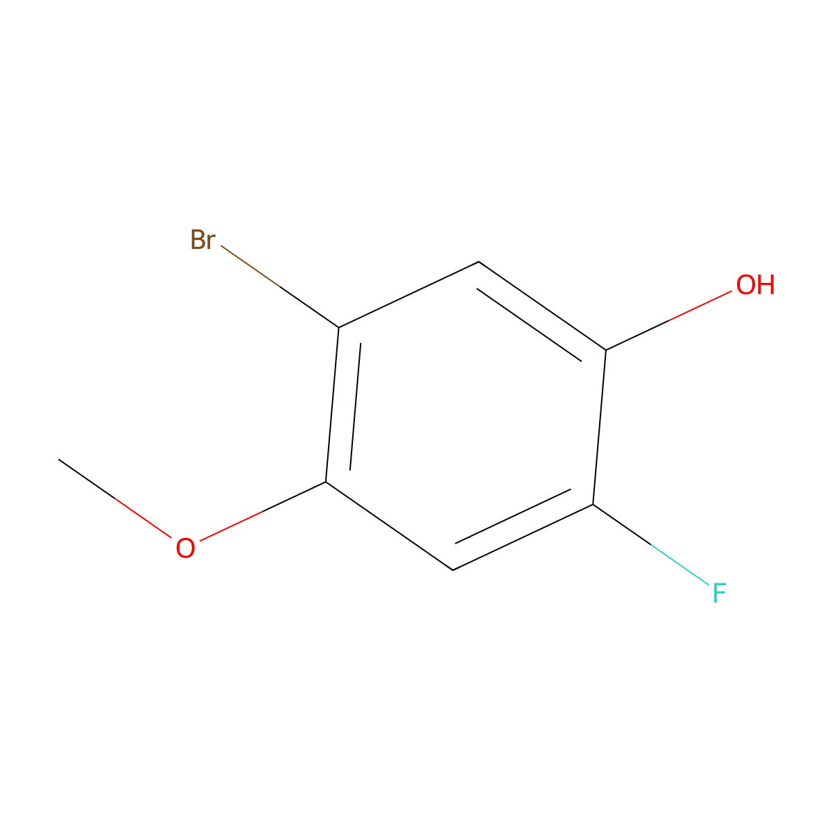 5-Bromo-2-fluoro-4-methoxyphenol molecular structure, CAS 1111096-08-2
