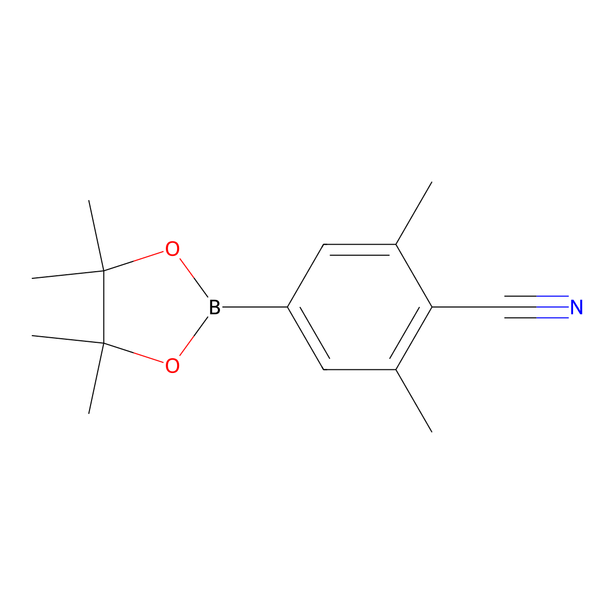 2,6-Dimethyl-4-(4,4,5,5-tetramethyl-1,3,2-dioxaborolan-2-YL)benzonitrile molecular structure, CAS 1111096-09-3