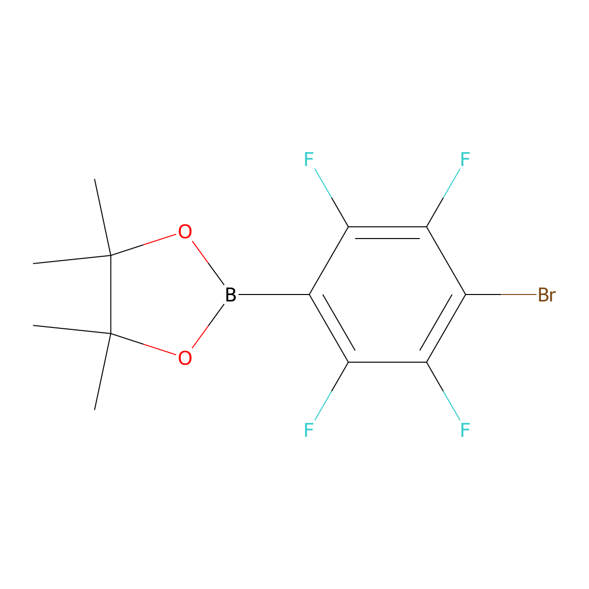 2-(4-Bromo-2,3,5,6-tetrafluorophenyl)-4,4,5,5-tetramethyl-1,3,2-dioxaborolane molecular structure, CAS 1111096-10-6