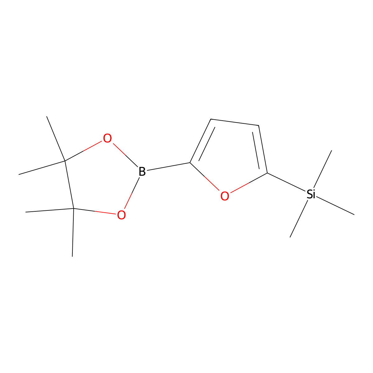 5-(Trimethylsilyl)furan-2-boronic acid pinacol ester molecular structure, CAS 1111096-13-9