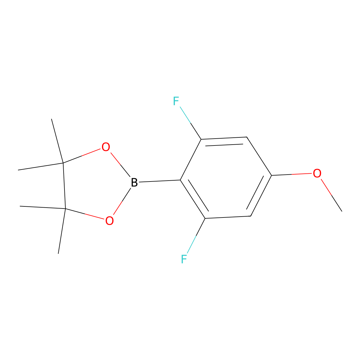 2-(2,6-Difluoro-4-methoxyphenyl)-4,4,5,5-tetramethyl-1,3,2-dioxaborolane molecular structure, CAS 1111096-19-5