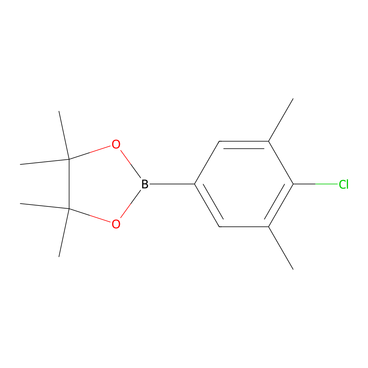 2-(4-Chloro-3,5-dimethylphenyl)-4,4,5,5-tetramethyl-1,3,2-dioxaborolane molecular structure, CAS 1111096-20-8