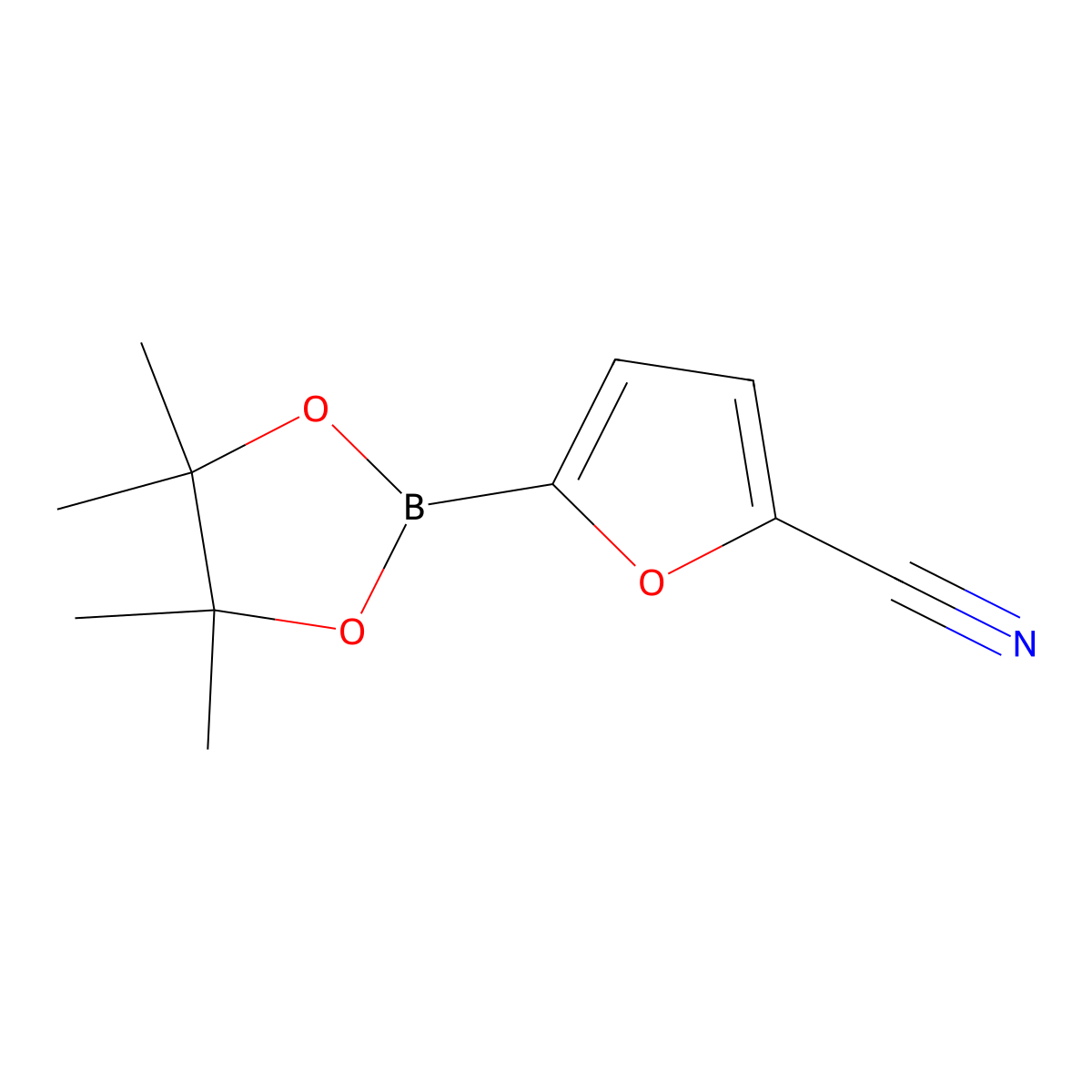 5-(4,4,5,5-Tetramethyl-1,3,2-dioxaborolan-2-YL)furan-2-carbonitrile molecular structure, CAS 1111096-21-9