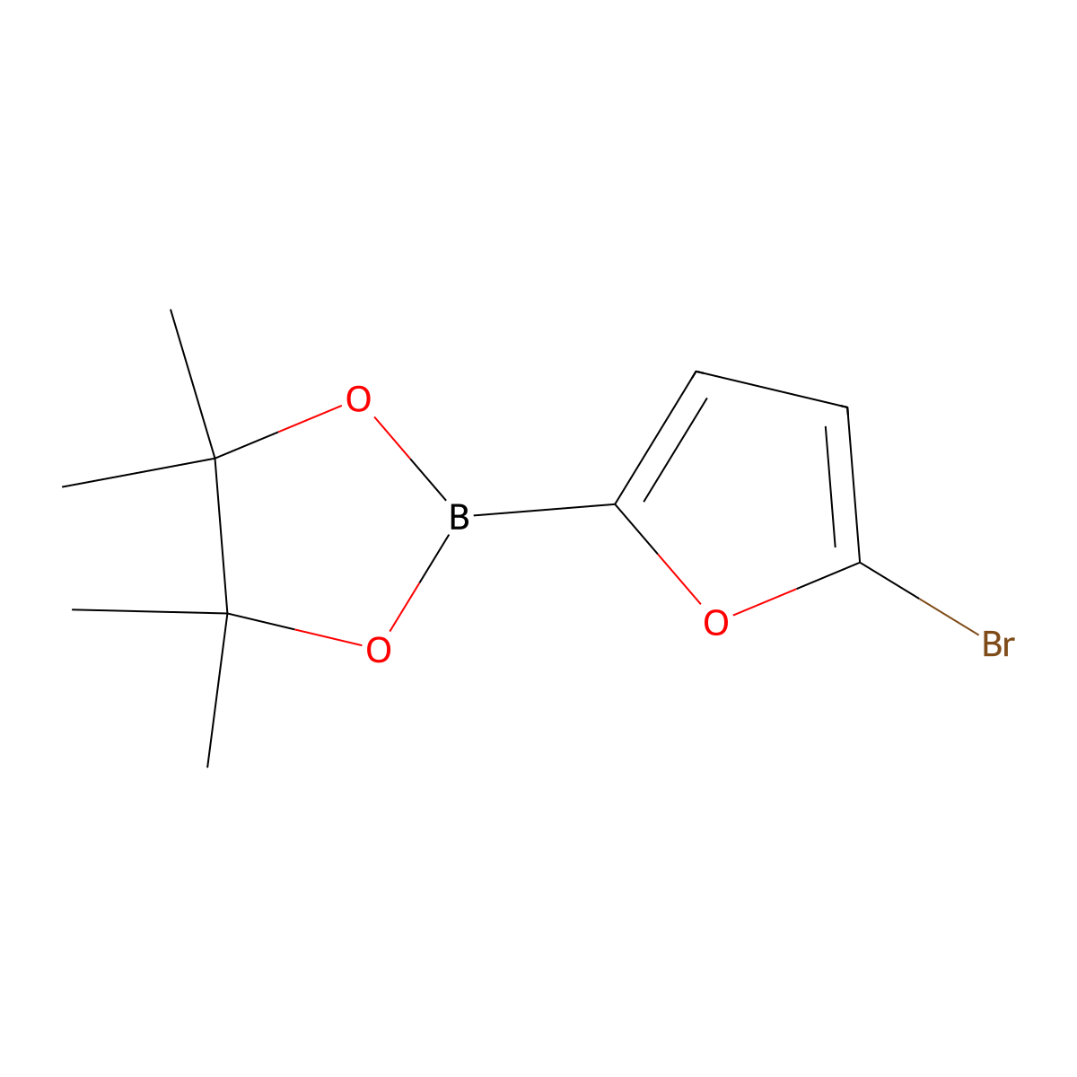 2-(5-Bromofuran-2-yl)-4,4,5,5-tetramethyl-1,3,2-dioxaborolane molecular structure, CAS 1111096-25-3