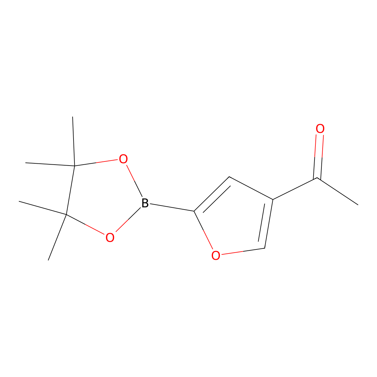 1-(5-(4,4,5,5-Tetramethyl-1,3,2-dioxaborolan-2-YL)furan-3-YL)ethanone molecular structure, CAS 1111096-31-1