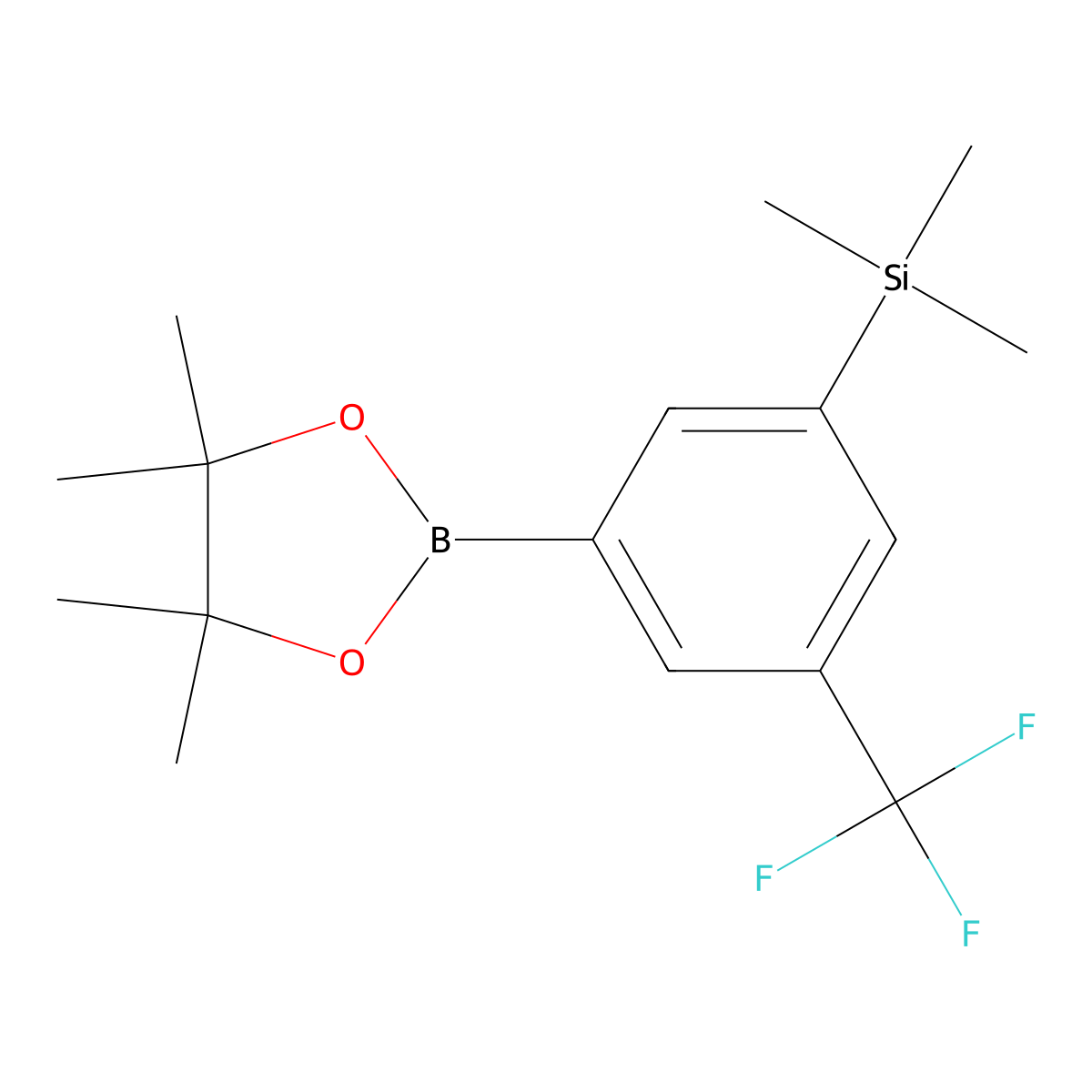 Trimethyl(3-(4,4,5,5-tetramethyl-1,3,2-dioxaborolan-2-YL)-5-(trifluoromethyl)phenyl)silane molecular structure, CAS 1111096-35-5