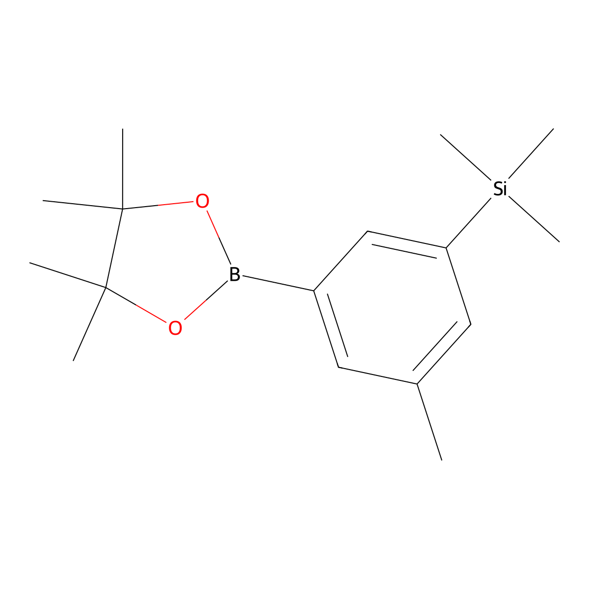 Trimethyl(3-methyl-5-(4,4,5,5-tetramethyl-1,3,2-dioxaborolan-2-YL)phenyl)silane molecular structure, CAS 1111096-43-5