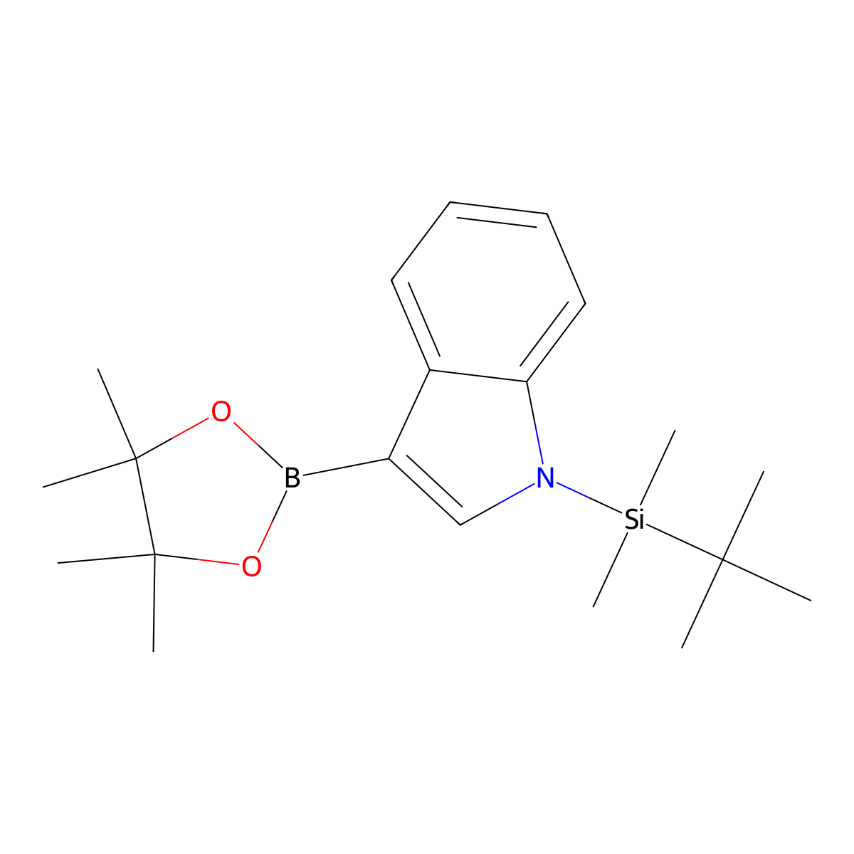 1-(Tert-butyldimethylsilyl)-3-(4,4,5,5-tetramethyl-1,3,2-dioxaborolan-2-YL)-1H-indole molecular structure, CAS 1111096-51-5