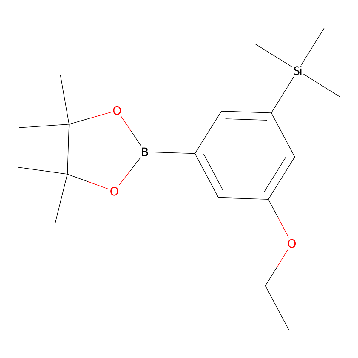 (3-Ethoxy-5-(4,4,5,5-tetramethyl-1,3,2-dioxaborolan-2-YL)phenyl)trimethylsilane molecular structure, CAS 1111096-54-8