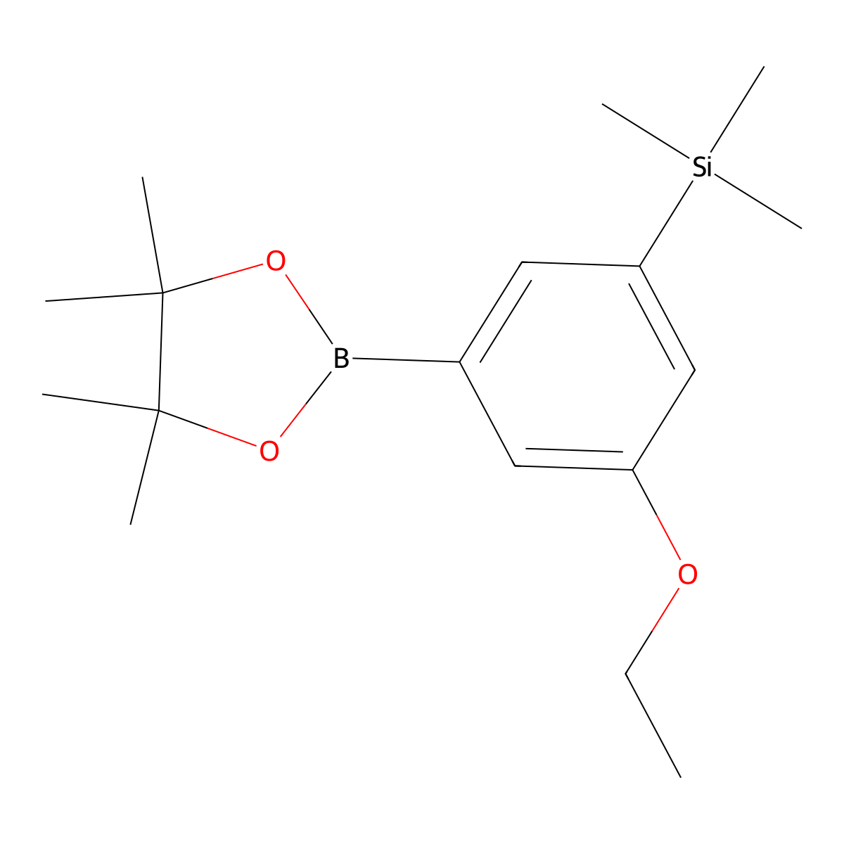 (3-Ethoxy-5-(4,4,5,5-tetramethyl-1,3,2-dioxaborolan-2-YL)phenyl)trimethylsilane molecular structure, CAS 1111096-54-8