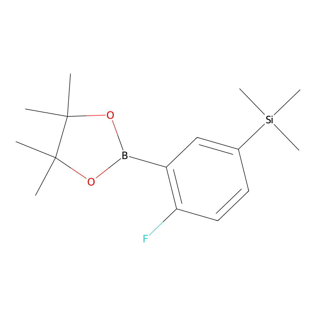 (4-Fluoro-3-(4,4,5,5-tetramethyl-1,3,2-dioxaborolan-2-YL)phenyl)trimethylsilane molecular structure, CAS 1111096-59-3