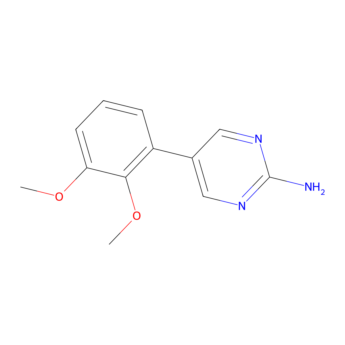 5-(2,3-Dimethoxyphenyl)pyrimidin-2-amine molecular structure, CAS 1111101-71-3
