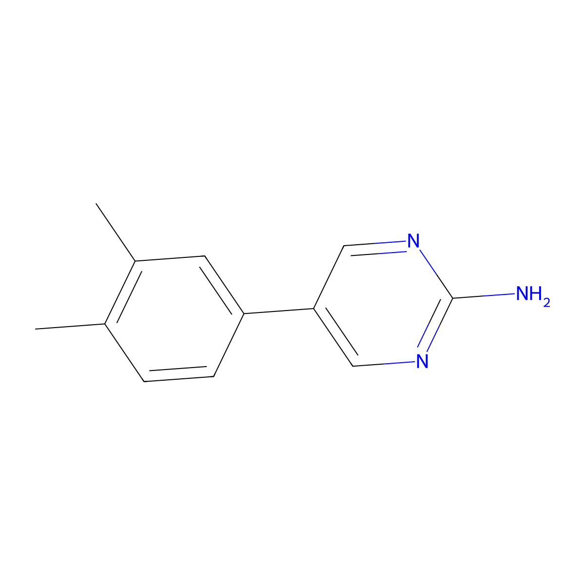 5-(3,4-Dimethylphenyl)pyrimidin-2-amine molecular structure, CAS 1111101-85-9