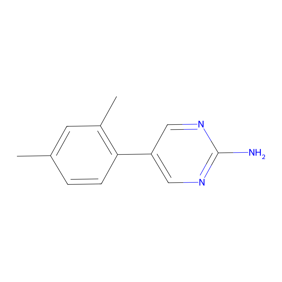5-(2,4-Dimethylphenyl)pyrimidin-2-amine molecular structure, CAS 1111101-86-0