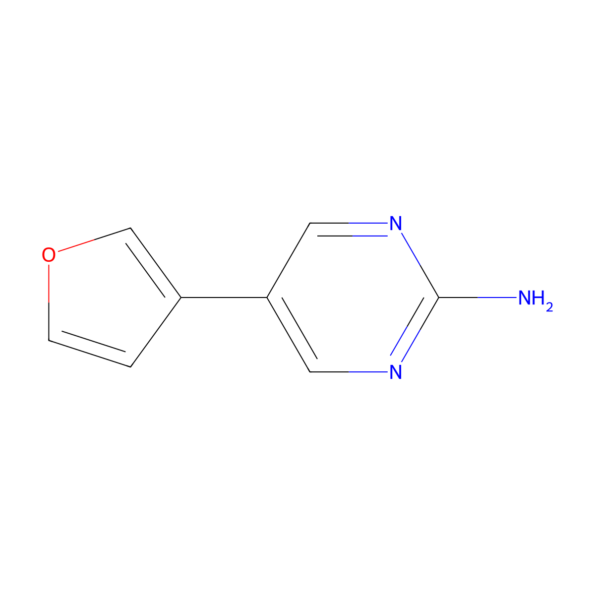 2-Amino-5-(3-furyl)pyrimidine molecular structure, CAS 1111101-87-1