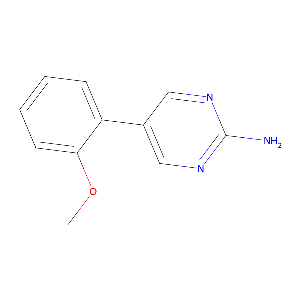 5-(2-Methoxyphenyl)-2-pyrimidinamine molecular structure, CAS 1111101-90-6
