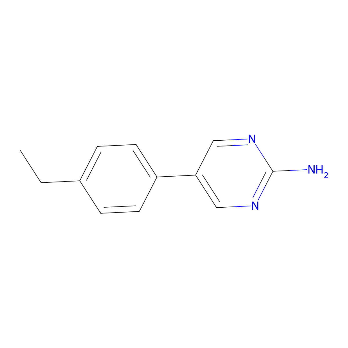 5-(4-Ethylphenyl)pyrimidin-2-amine molecular structure, CAS 1111101-98-4