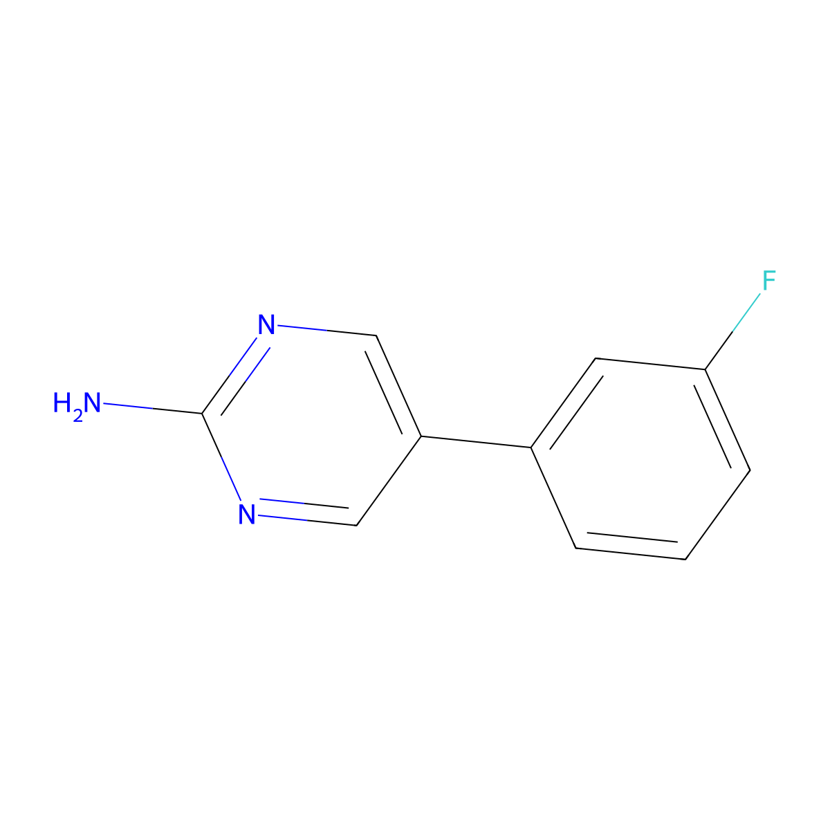 5-(3-Fluorophenyl)-2-pyrimidinamine molecular structure, CAS 1111102-06-7