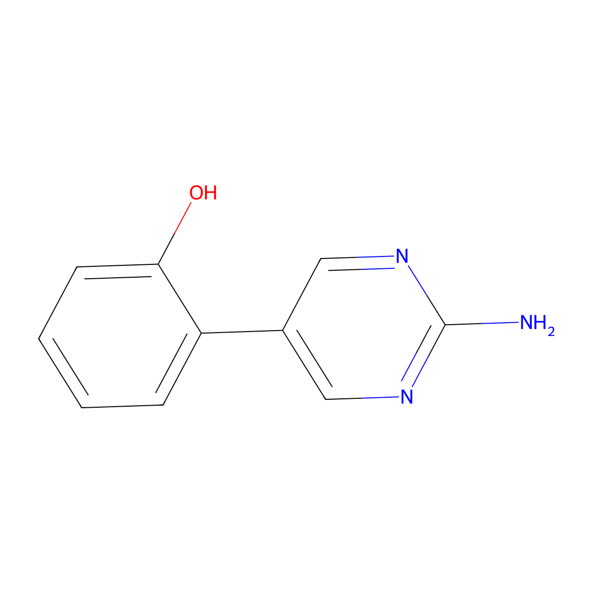 2-(2-Aminopyrimidin-5-yl)phenol molecular structure, CAS 1111102-49-8