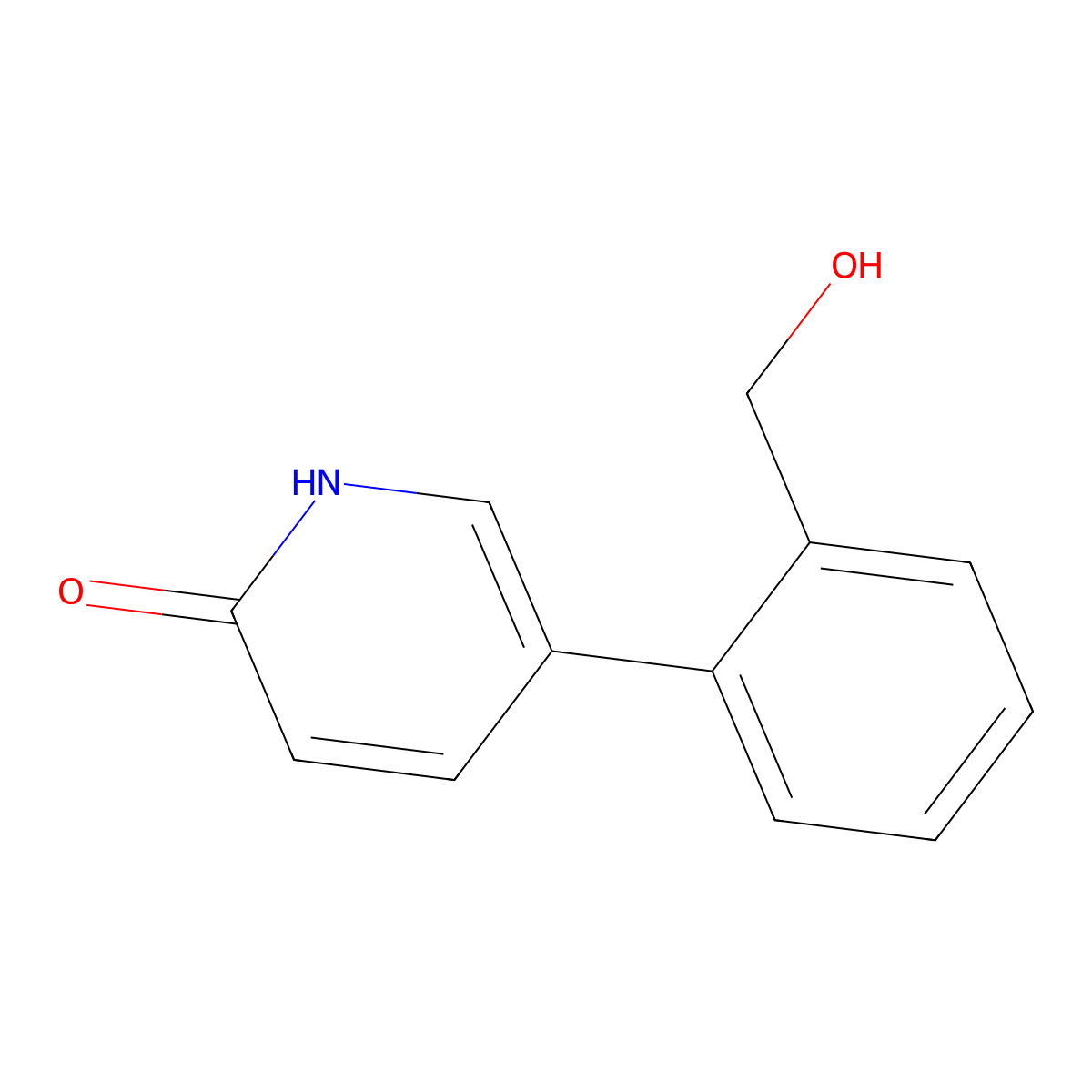 2-Hydroxy-5-(2-hydroxymethylphenyl)pyridine molecular structure, CAS 1111102-80-7