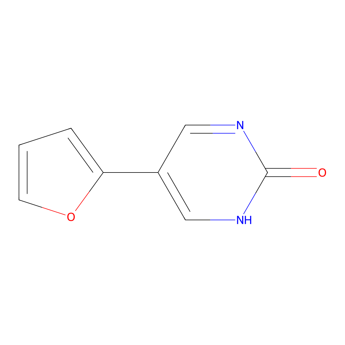 5-(Furan-2-yl)pyrimidin-2-ol molecular structure, CAS 1111103-78-6