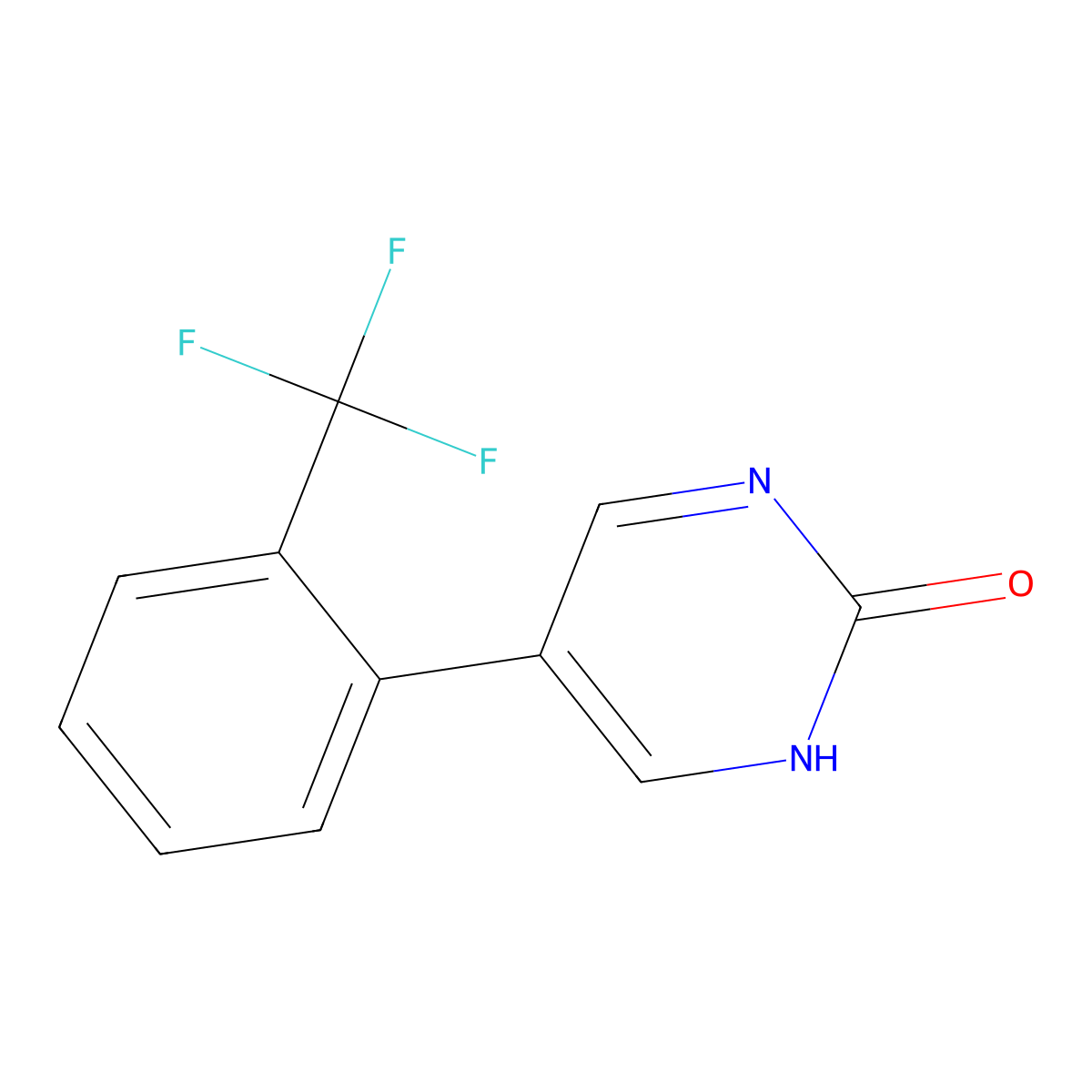 2-Hydroxy-5-(2-trifluoromethylphenyl)pyrimidine molecular structure, CAS 1111104-00-7