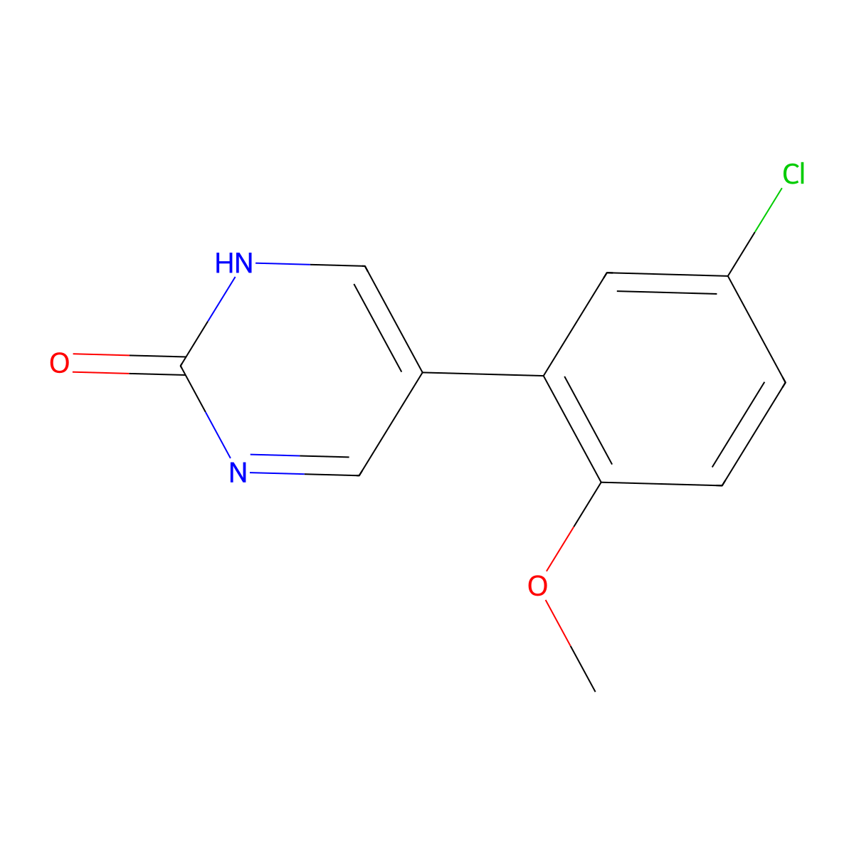 5-(5-Chloro-2-methoxyphenyl)-2-hydroxypyrimidine molecular structure, CAS 1111104-25-6