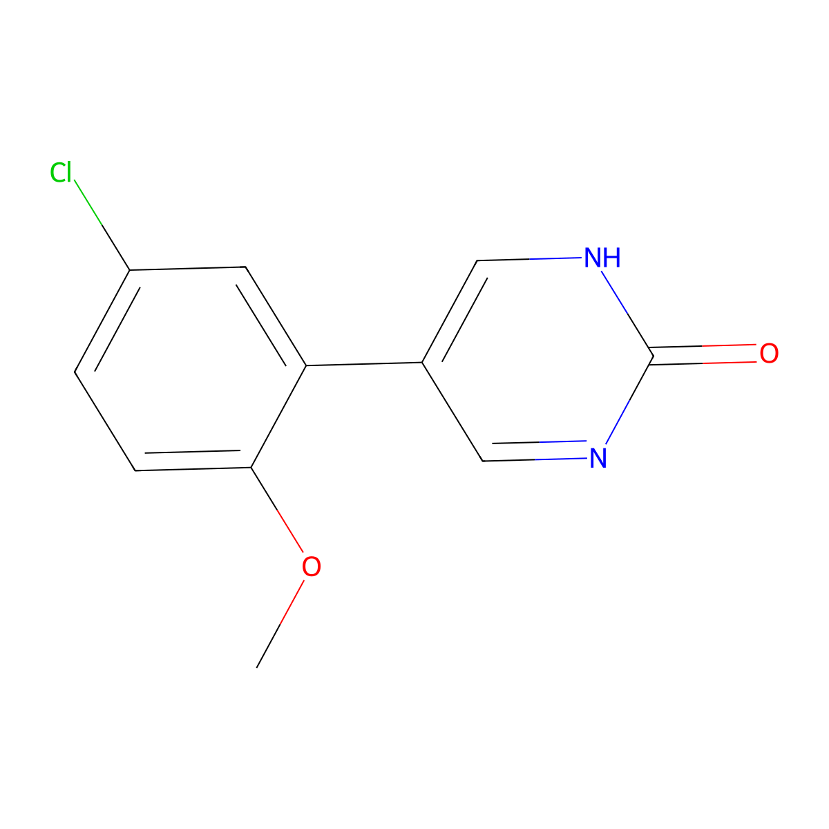 5-(5-Chloro-2-methoxyphenyl)-2-hydroxypyrimidine molecular structure, CAS 1111104-25-6