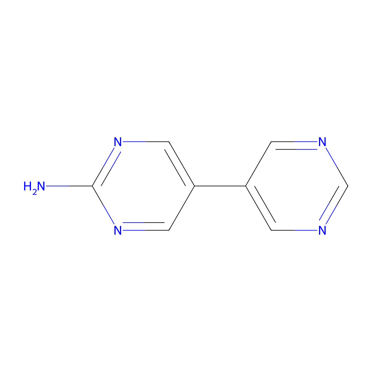 2-Amino-5-(5-pyrimidyl)pyrimidine molecular structure, CAS 1111104-75-6