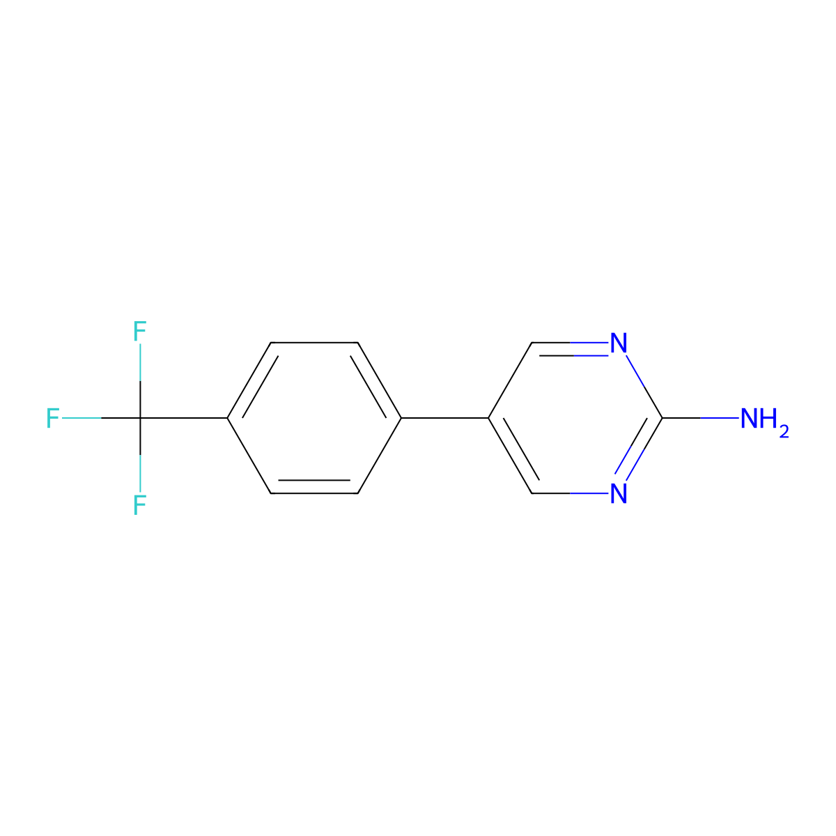 5-(4-(Trifluoromethyl)phenyl)pyrimidin-2-amine molecular structure, CAS 1111104-89-2